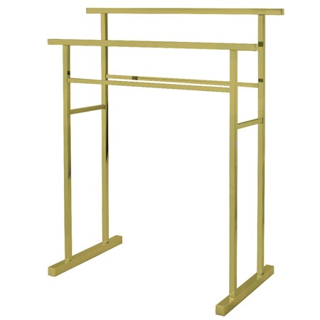 Kingston Brass SCC8247 Pedestal Steel Construction Towel Rack, Brushed Brass SCC8247